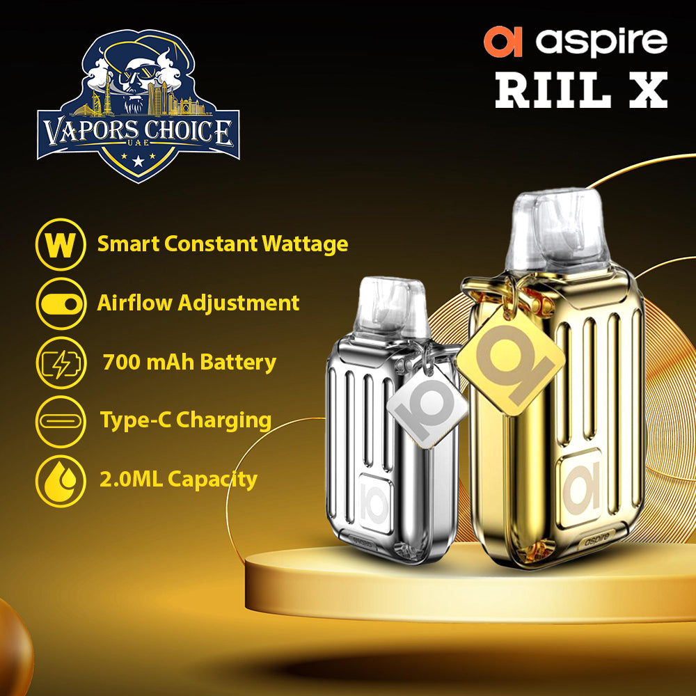 Aspire Riil X Pod Kit 700mAh 24k Gold-Plated & Silver UAE Al Ain