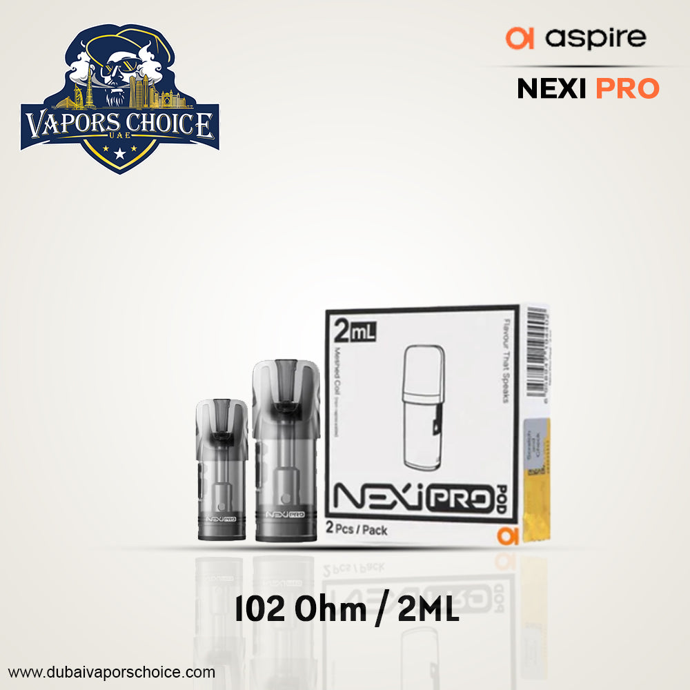 Aspire NEXI PRO Replacement Pods 2ml (2 pcs/pack) Pod's 102 ohm UAE Abu Dhabi