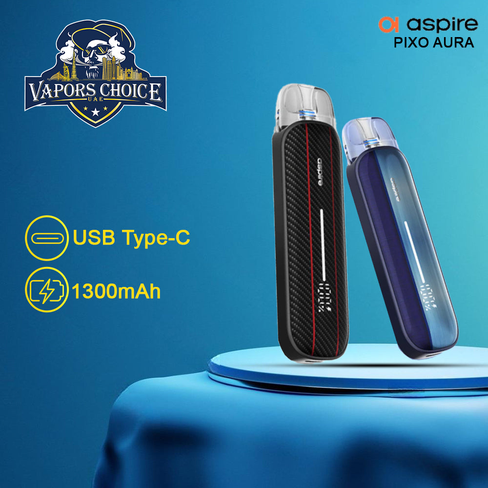 Aspire PIXO AURA Pod Vape Kit 1300mAh 1st UAE Abu Dhabi