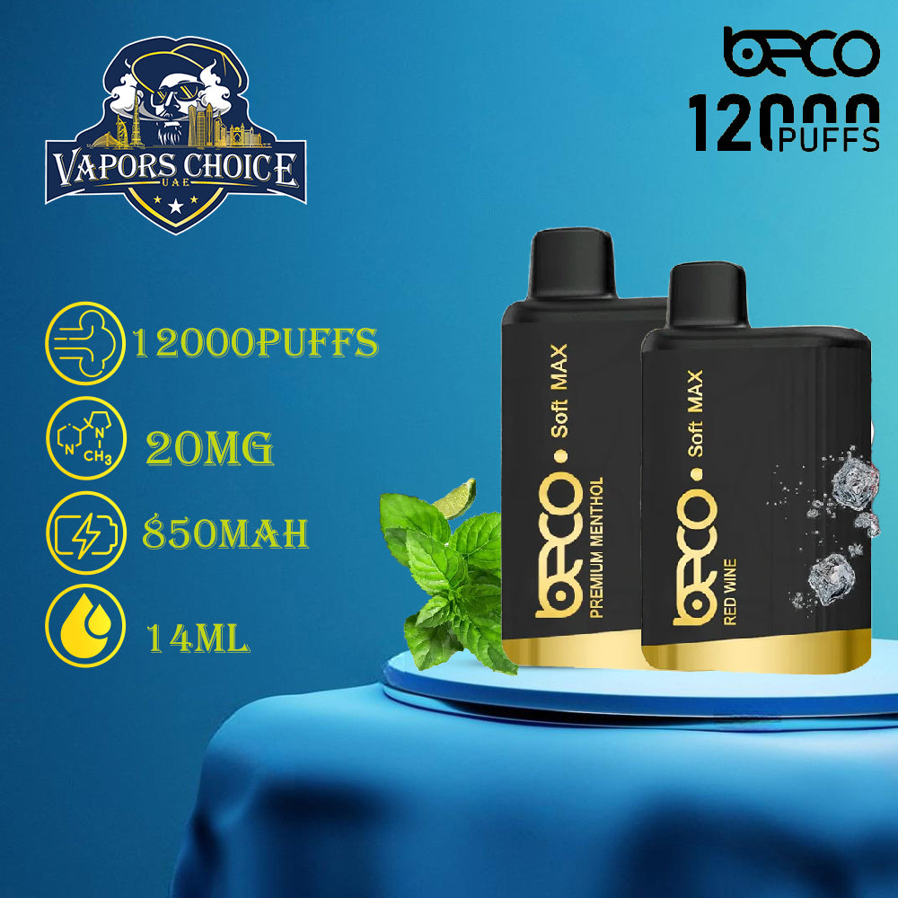 BECO SOFT MAX 12000 PUFFS (20mg) - DISPOSABLE VAPE - Vapors Choice UAE BECO SOFT MAX 12000 PUFFS (20mg) - DISPOSABLE VAPE - Vapors Choice UAE