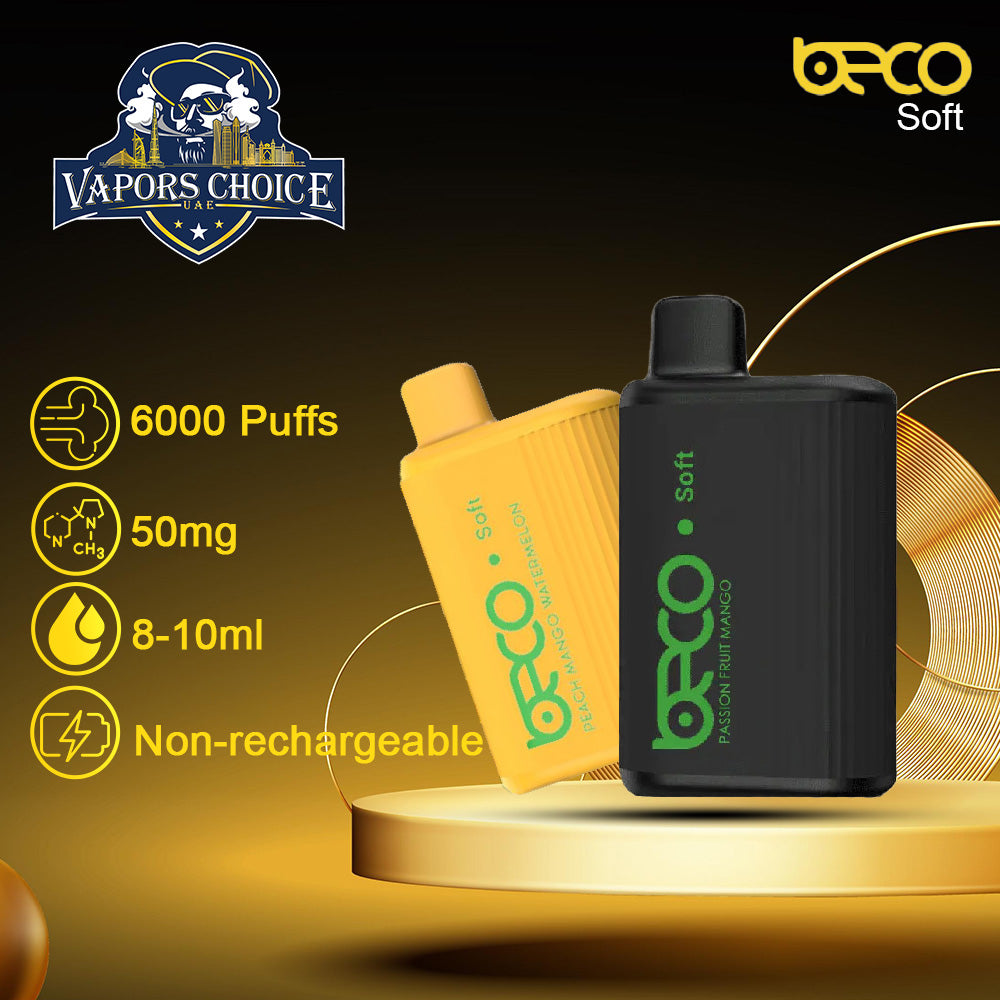 BECO SOFT (20 & 50mg) 6000 - PUFFS DISPOSABLE VAPE (Non-Rechargeable) 2st UAE Dubai