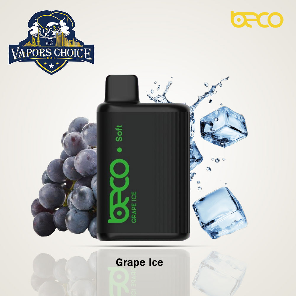 BECO SOFT (20 & 50mg) 6000 - PUFFS DISPOSABLE VAPE (Non-Rechargeable) Grape Ice UAE Ajman & Al Sharjah