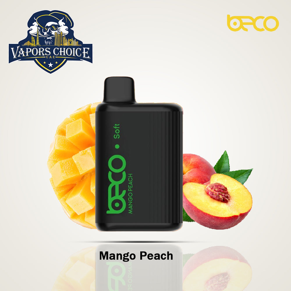BECO SOFT (20 & 50mg) 6000 - PUFFS DISPOSABLE VAPE (Non-Rechargeable) Mango Peach UAE Abu Dhabi & Dubai