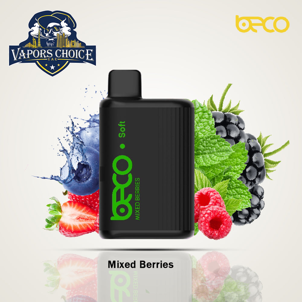 BECO SOFT (20 & 50mg) 6000 - PUFFS DISPOSABLE VAPE (Non-Rechargeable) Mixed Berries UAE Dubai & Ajman