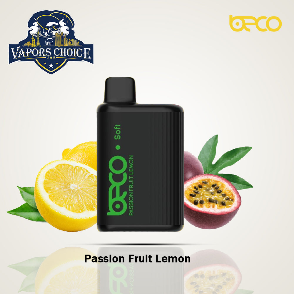 BECO SOFT (20 & 50mg) 6000 - PUFFS DISPOSABLE VAPE (Non-Rechargeable) Passion Fruit Lemon UAE Abu Dhabi & Ajman