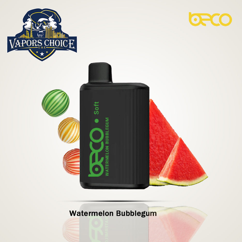 BECO SOFT (20 & 50mg) 6000 - PUFFS DISPOSABLE VAPE (Non-Rechargeable) Watermelon Bubblegum UAE Dubai & Ras Al-Khaimah 