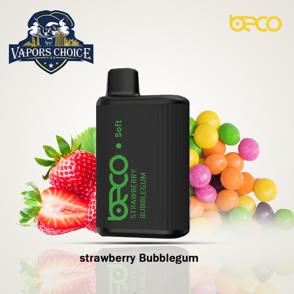 BECO SOFT (20 & 50mg) 6000 - PUFFS DISPOSABLE VAPE (Non-Rechargeable) Strawberry Bubblegum UAE Al Sharjah
