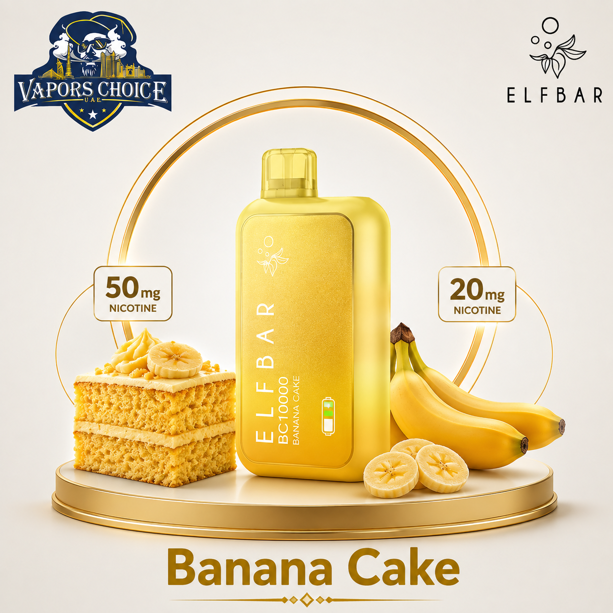 ELFBAR BC10000 (20mg & 50mg) 10000 PUFFS - DISPOSABLE VAPE &  Banana Cake & UAE & Fujairah