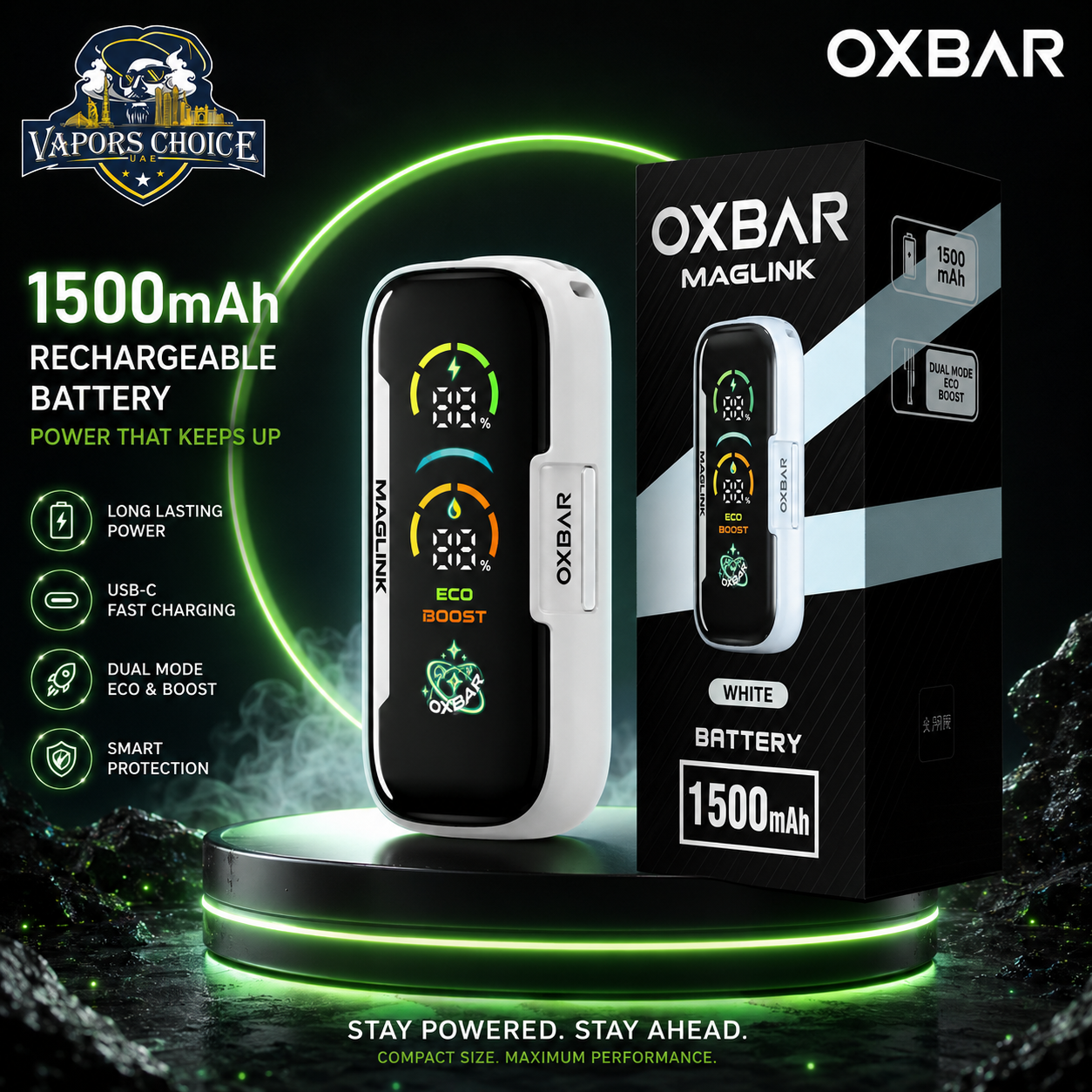 OXBAR Maglink 50000 Puffs Disposable Pod & Battery & Battery-(White) & ‘ُِ  Ras Al Khaimah & Fujairah