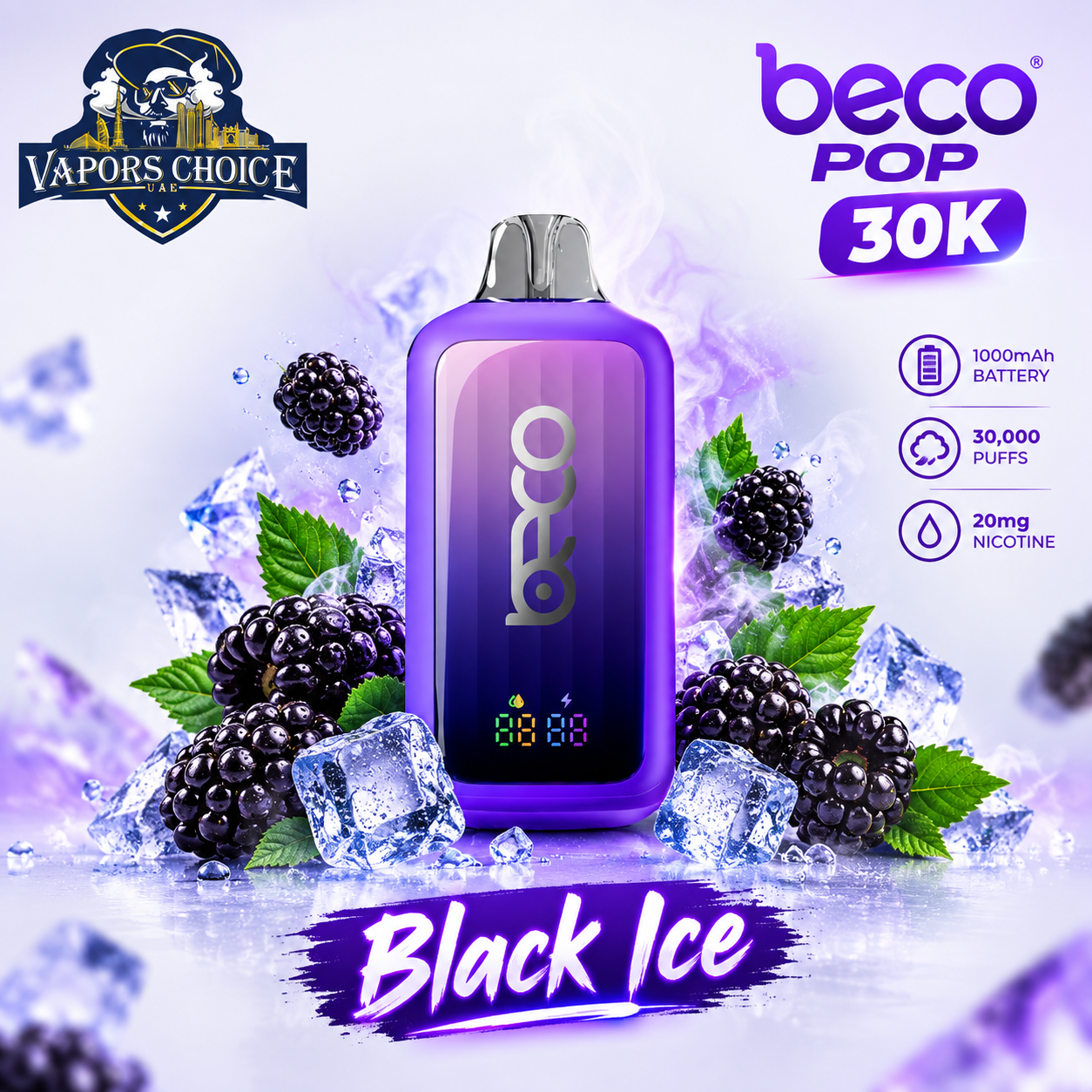 BECO POP 30K PUFFS DISPOSABLE VAPE 20mg & Black Ice & UAE & Dubai