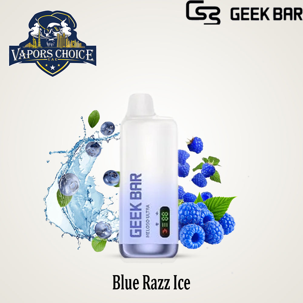 GEEK BAR MELOSO ULTRA (50mg & 20mg) 10000 PUFFS - DISPOSABLE VAPE FROM GEEK BAR & Blue Razz Ice & UAE & Ajman 