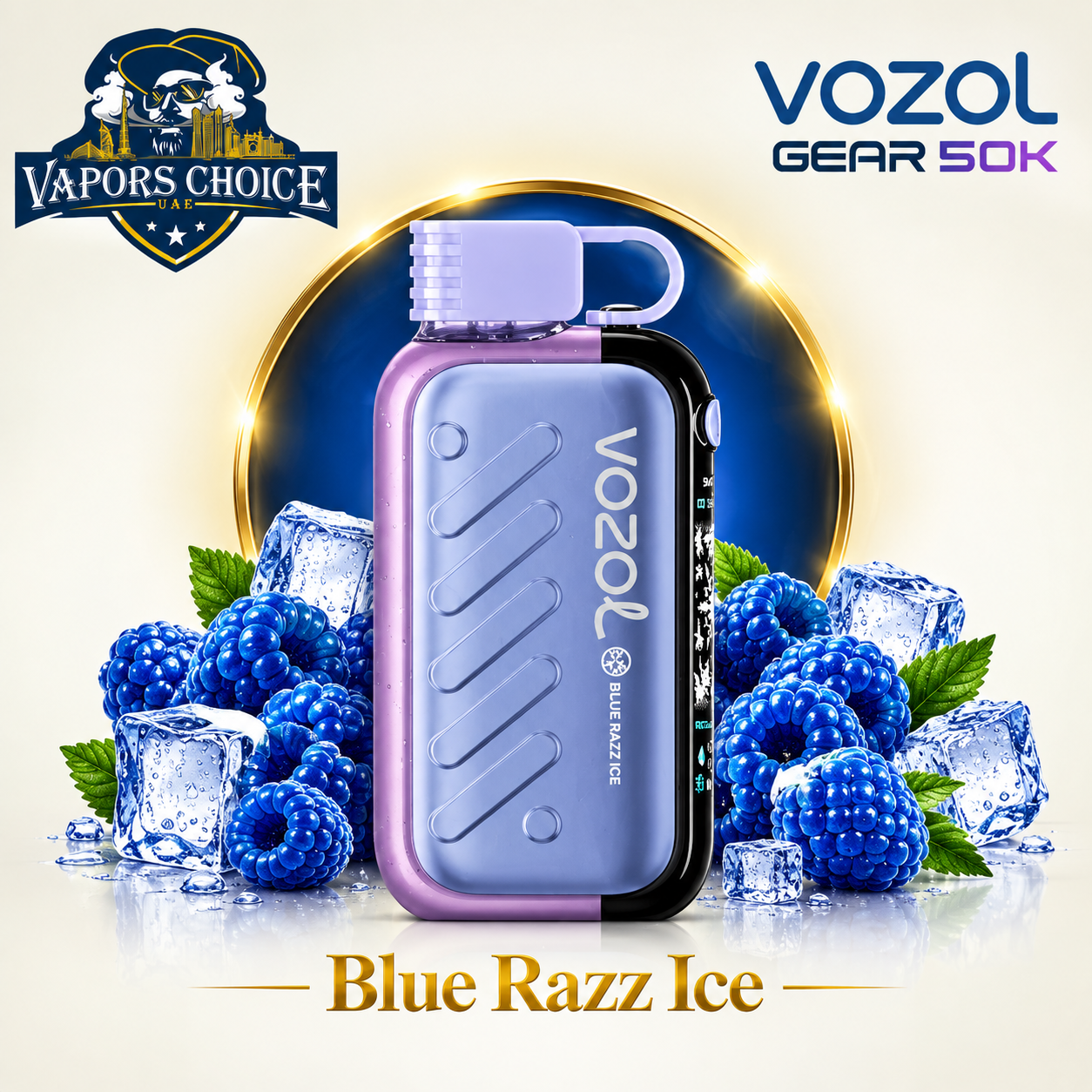 VOZOL Gear 50K Ice & Sweet Adjust 50K Puffs Disposable Vape (50mg) & Blue Razz Ice & UAE & Sharjah