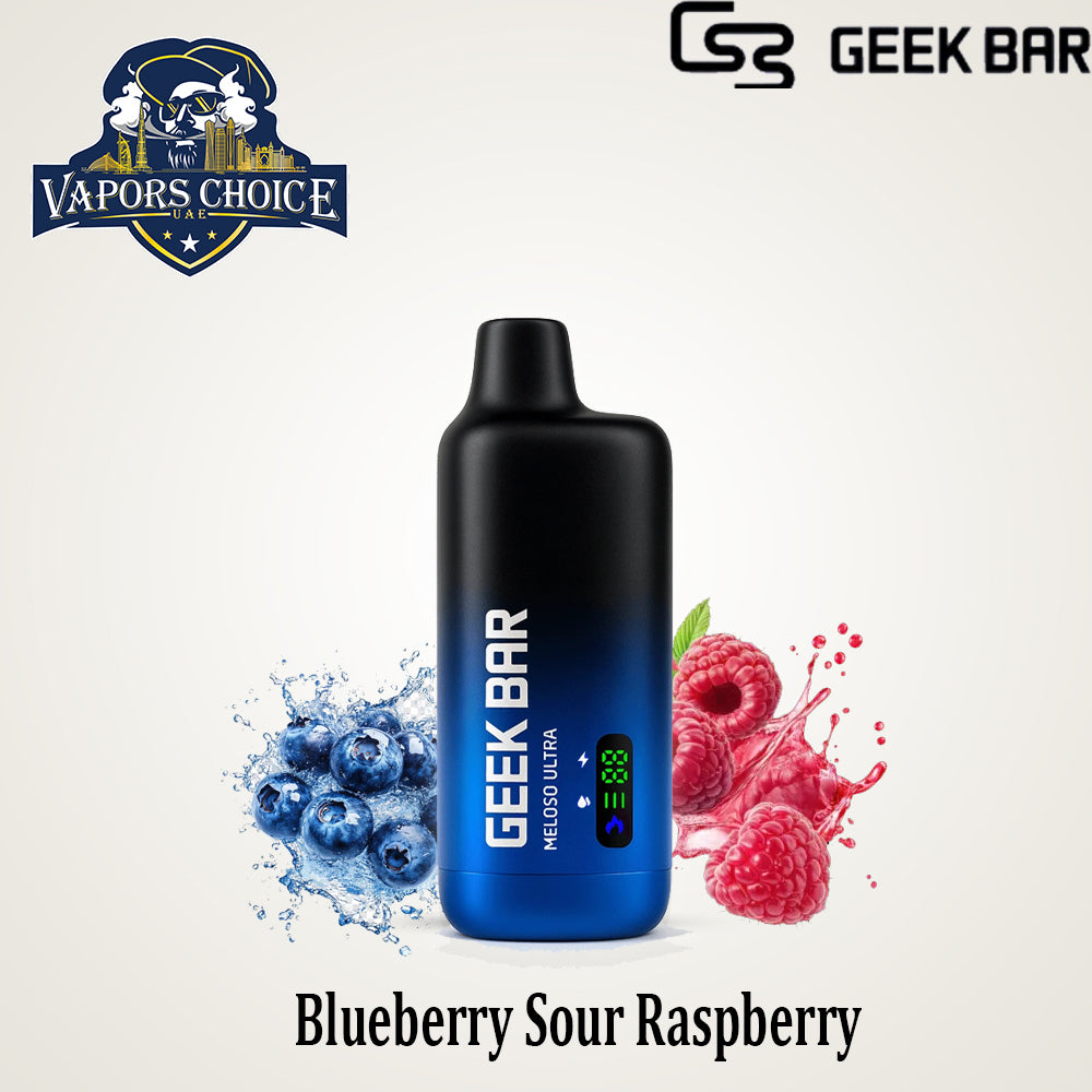 GEEK BAR MELOSO ULTRA (50mg & 20mg) 10000 PUFFS - DISPOSABLE VAPE FROM GEEK BAR & BlueBerry Sour Raspberry & UAE & Sharjah