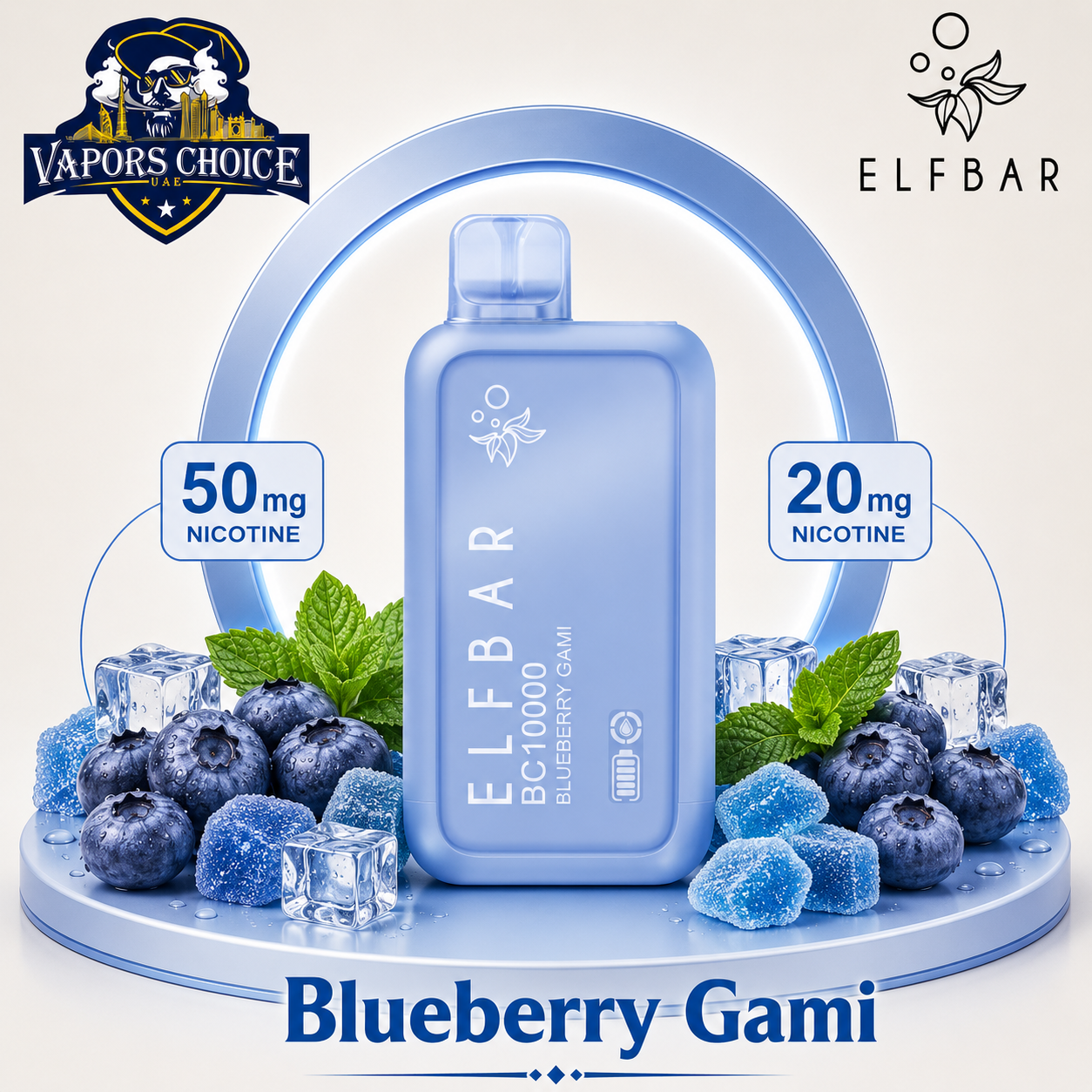 ELFBAR BC10000 _ 10,000 Puffs – 20mg & 50mg DISPOSABLE VAPE &Blueberry Gumi & UAE &  Ras Al Khaimah