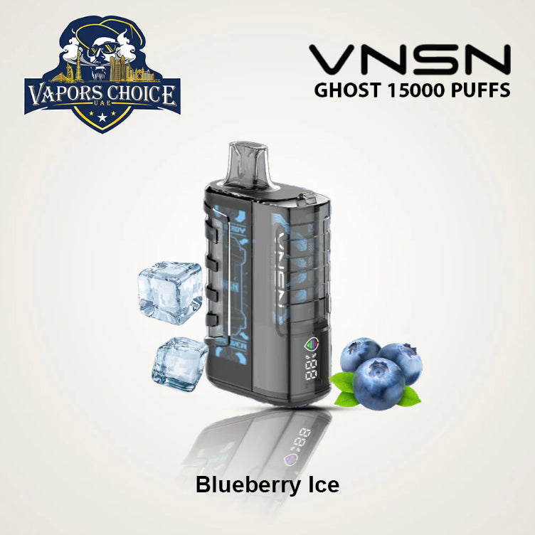VNSN Ghost (50mg) 15000 PUFFS DISPOSABLE VAPE Bluederry Ice & Dubai