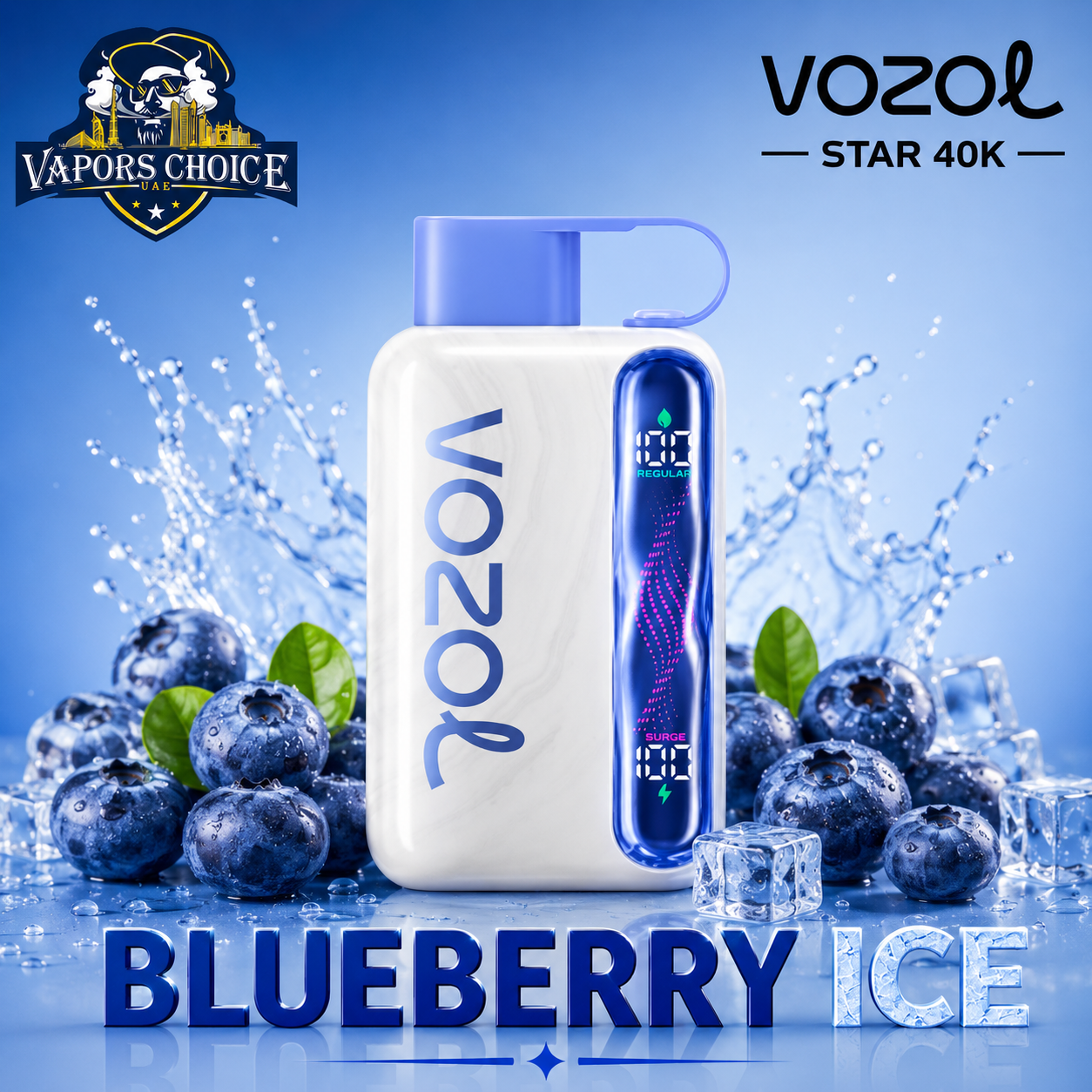 VOZOL STAR 40K Disposable Vape -Dual Power Mode & Blueberry ice & Sharjah