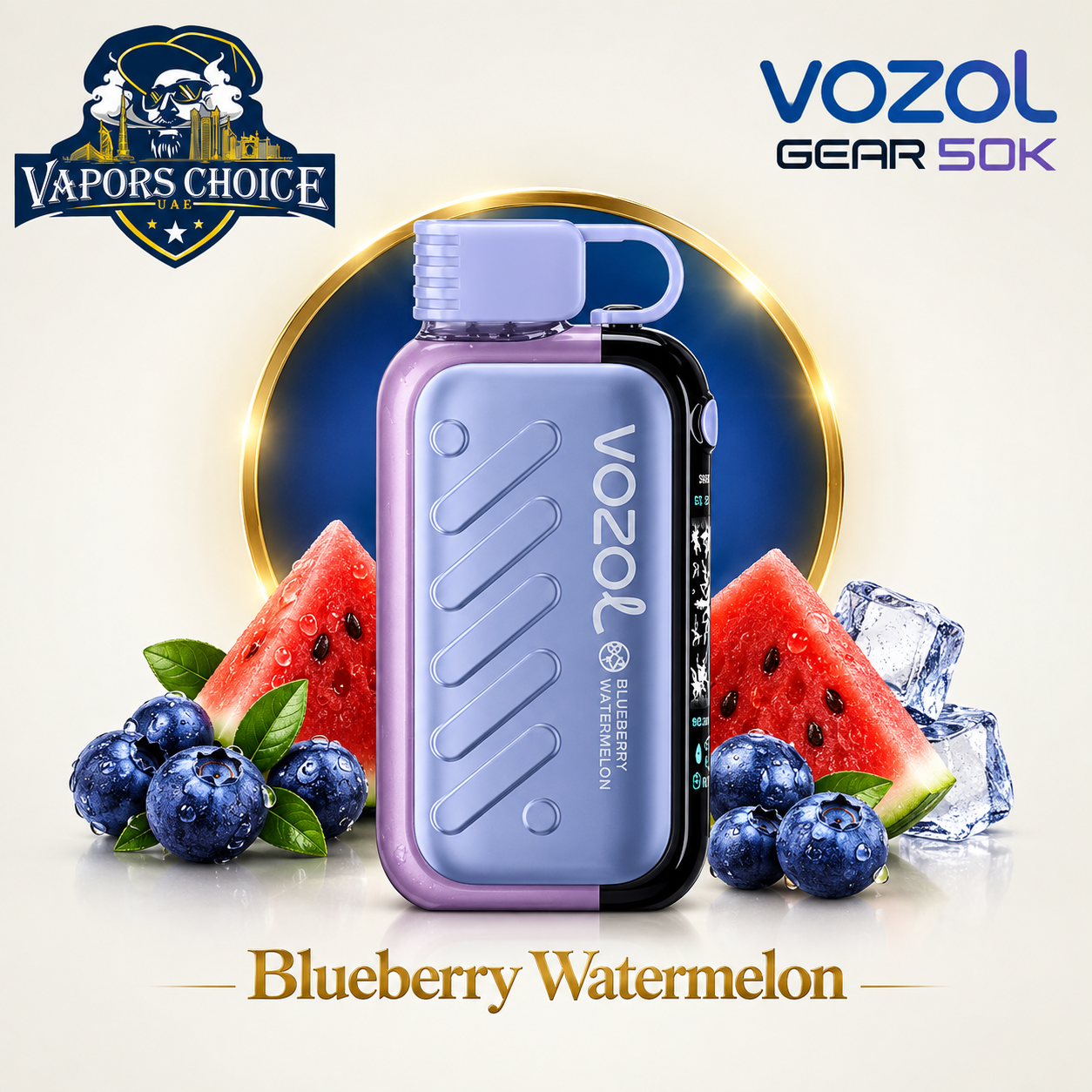 VOZOL Gear 50K Ice & Sweet Adjust 50K Puffs Disposable Vape (50mg) & Blueberry Watermelon & UAE & Dubai