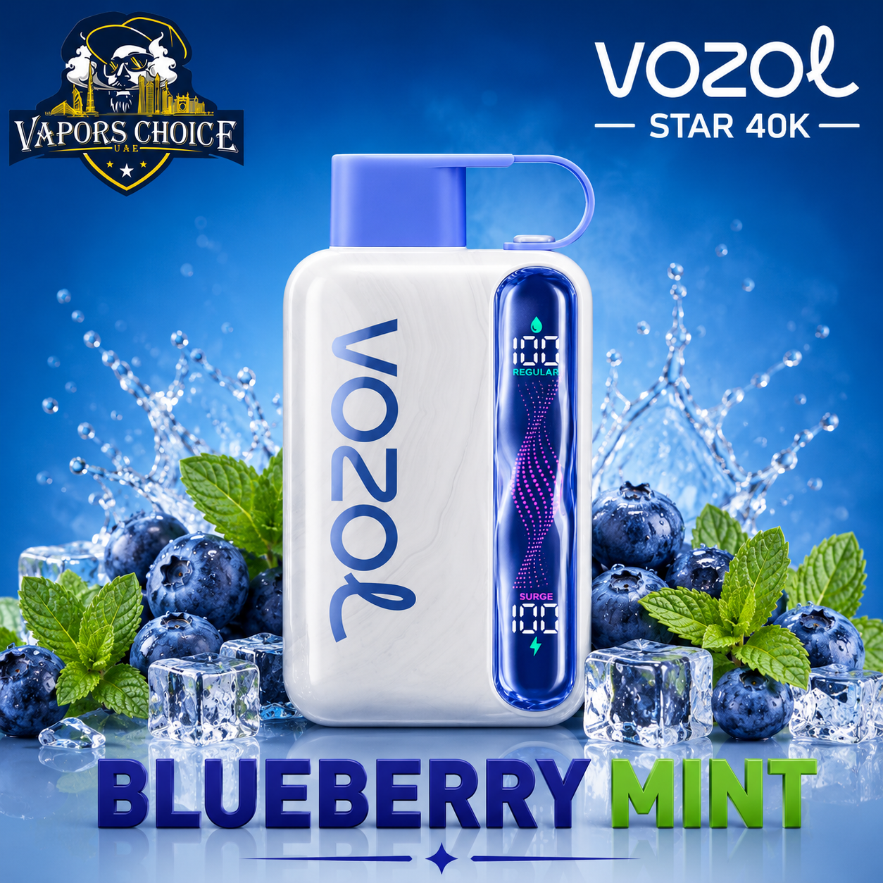 VOZOL STAR 40K Disposable Vape -Dual Power Mode & Blueberry mint & UAE &  Ajman