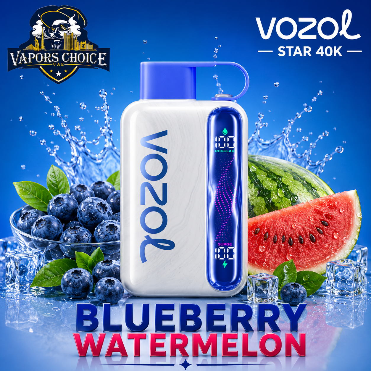 VOZOL STAR 40K Disposable Vape -Dual Power Mode & Blueberry Watermelon & UAE & Umm Al Quwain