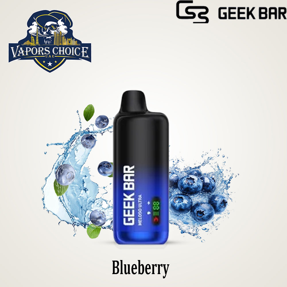 GEEK BAR MELOSO ULTRA (50mg & 20mg) 10000 PUFFS - DISPOSABLE VAPE FROM GEEK BAR & Blueberry & UAE & Umm Al Quwain