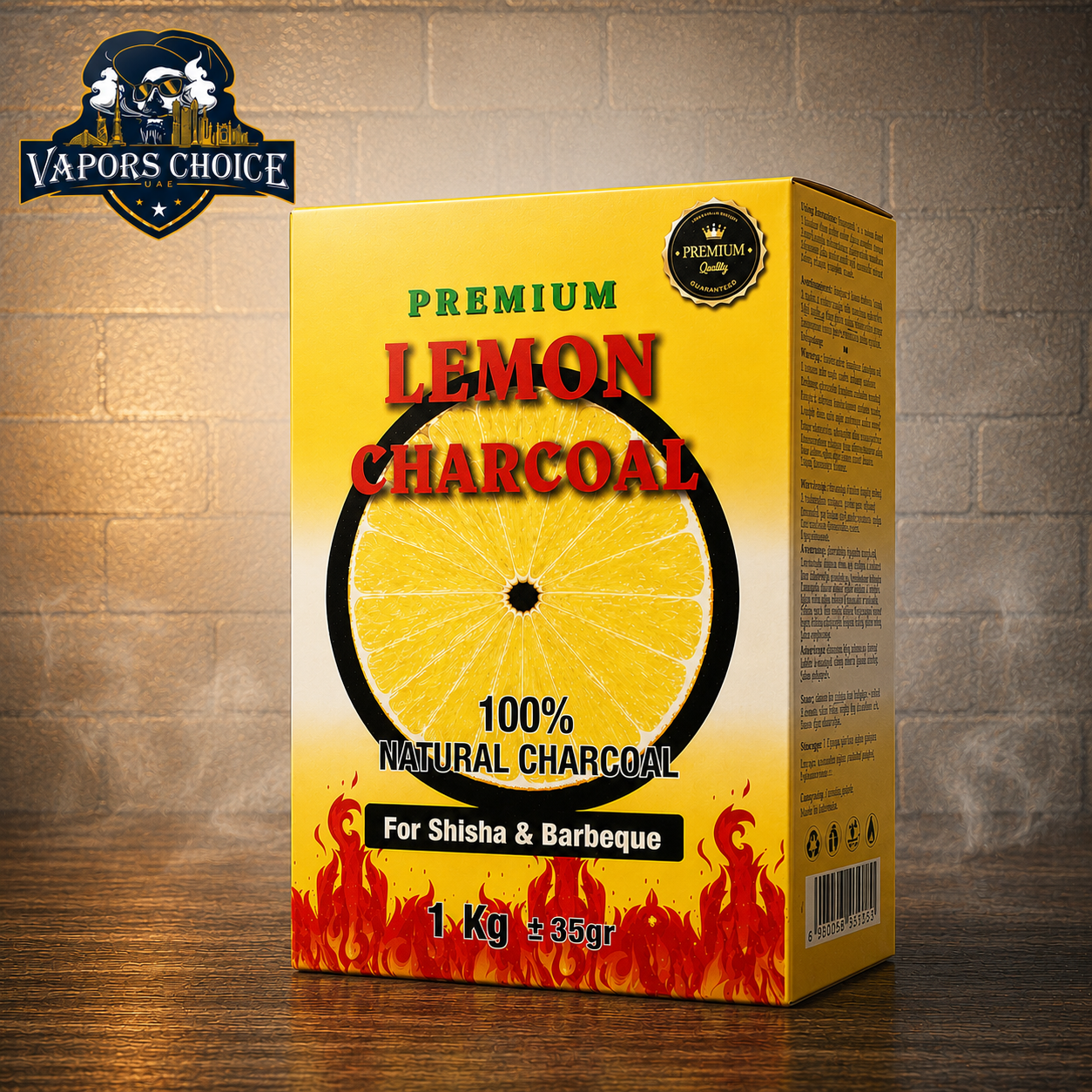 CHARCOAL COCO LEMON 1KG – Premium Coconut Shisha Charcoal