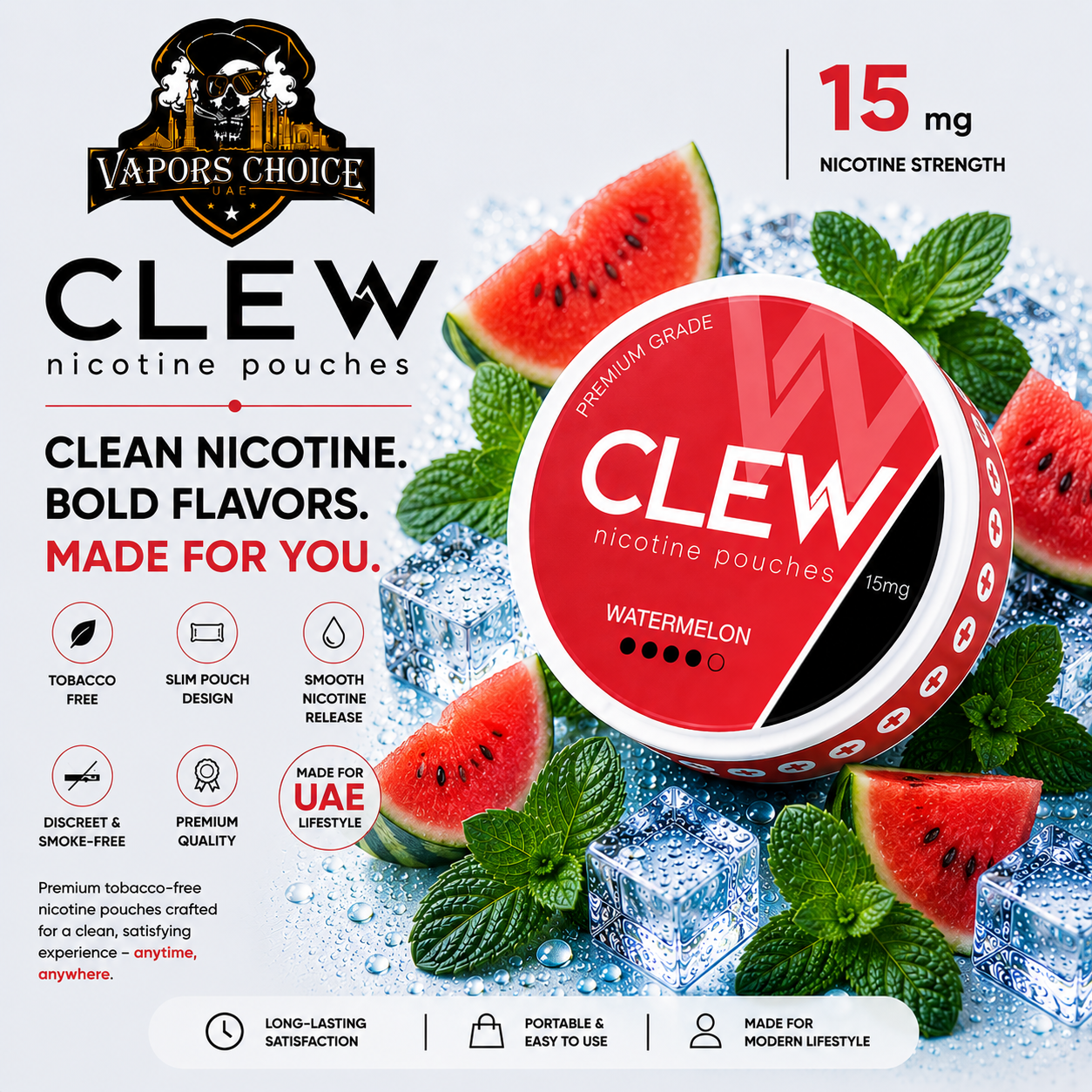 CLEW Nicotine Pouches Watermelon 20mg Ras al khaimah, UAE