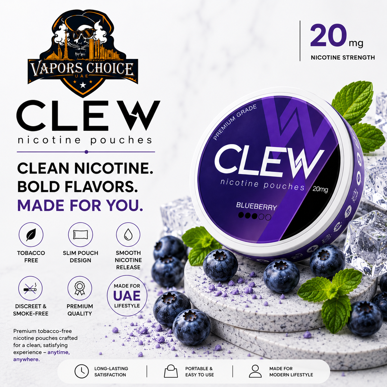 CLEW Nicotine Pouches Dubai, UAE
