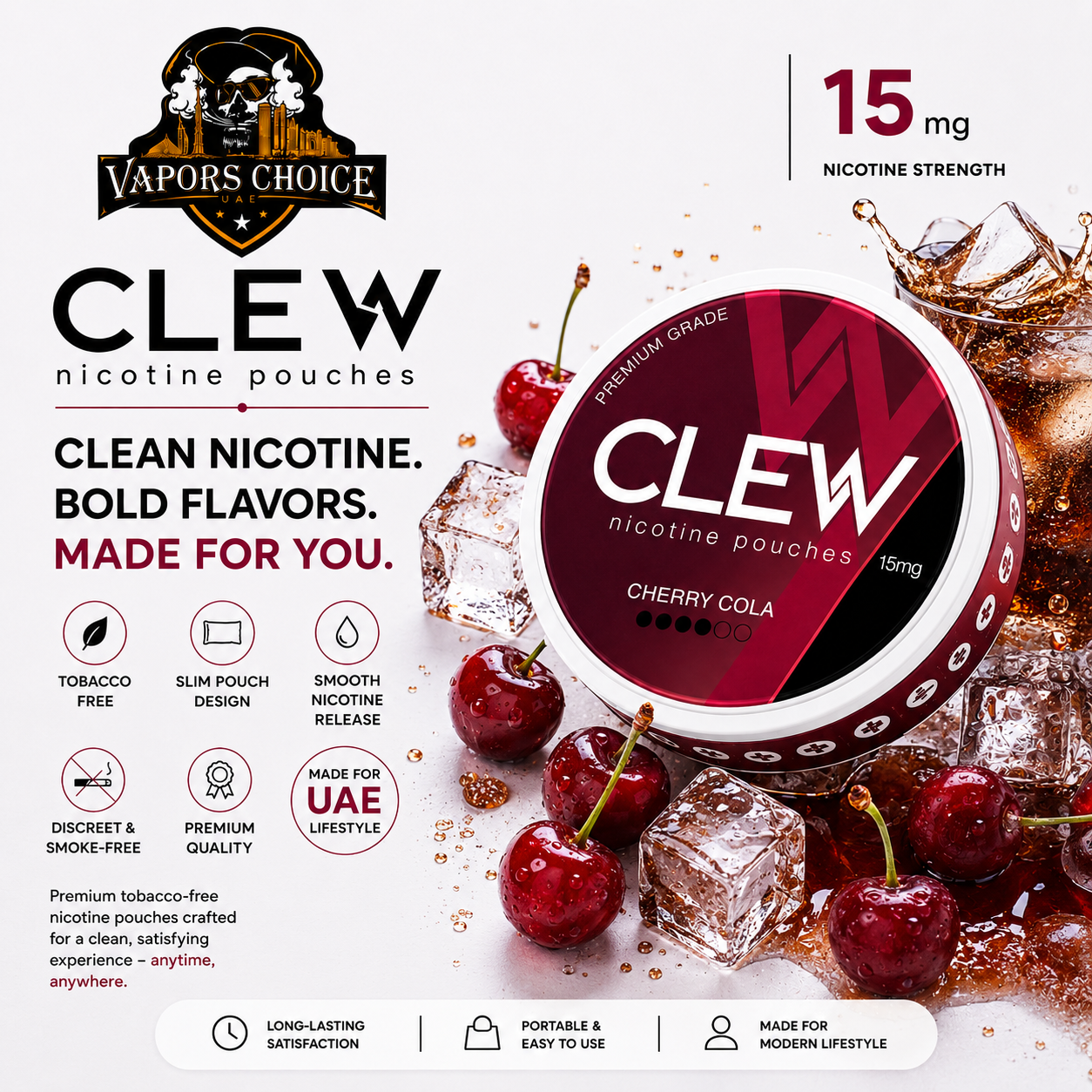 CLEW Nicotine Pouches Cherry Cola 15MG Abu Dhabi, UAE