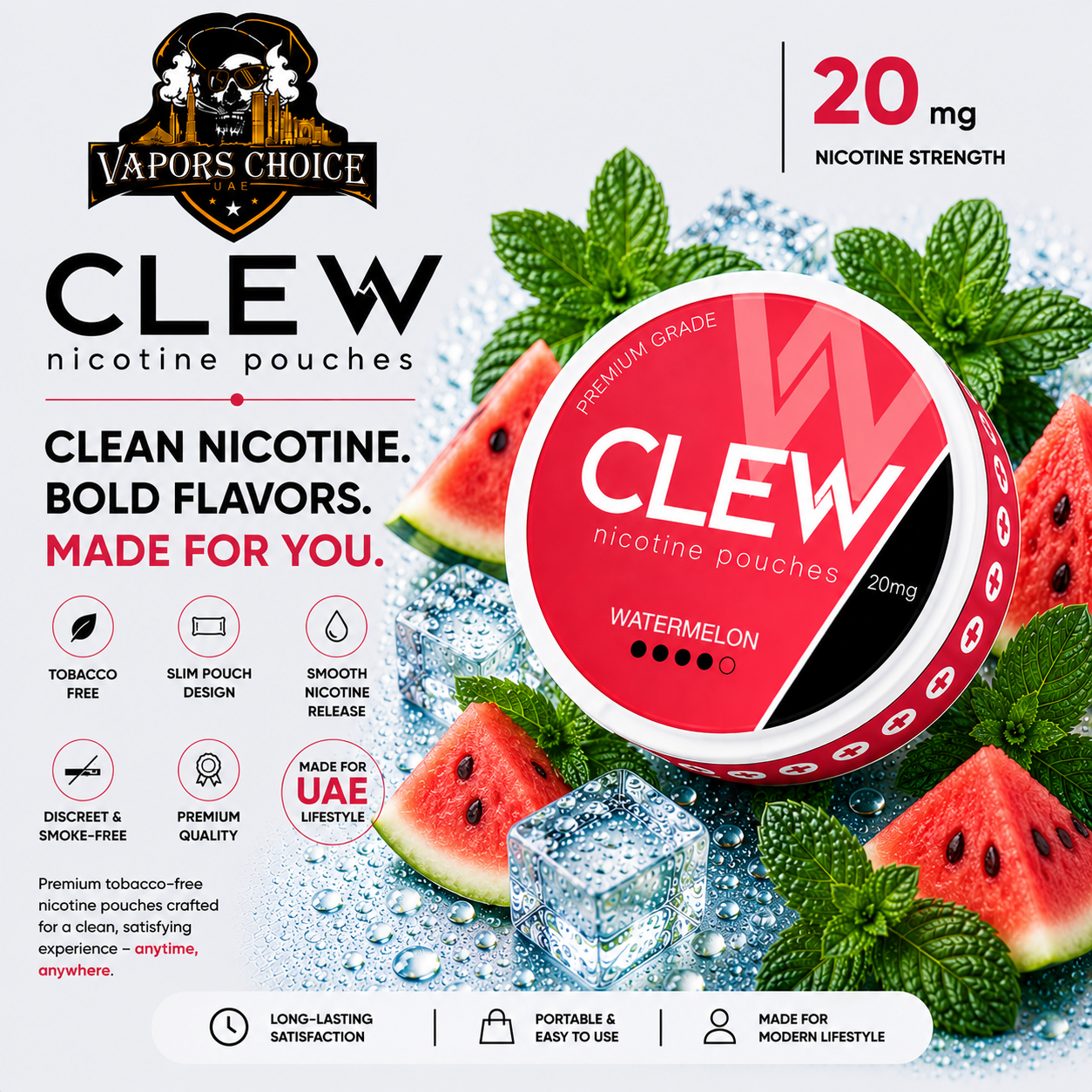 CLEW Nicotine Pouches Watermelon 20mg Ras al khaimah, UAE