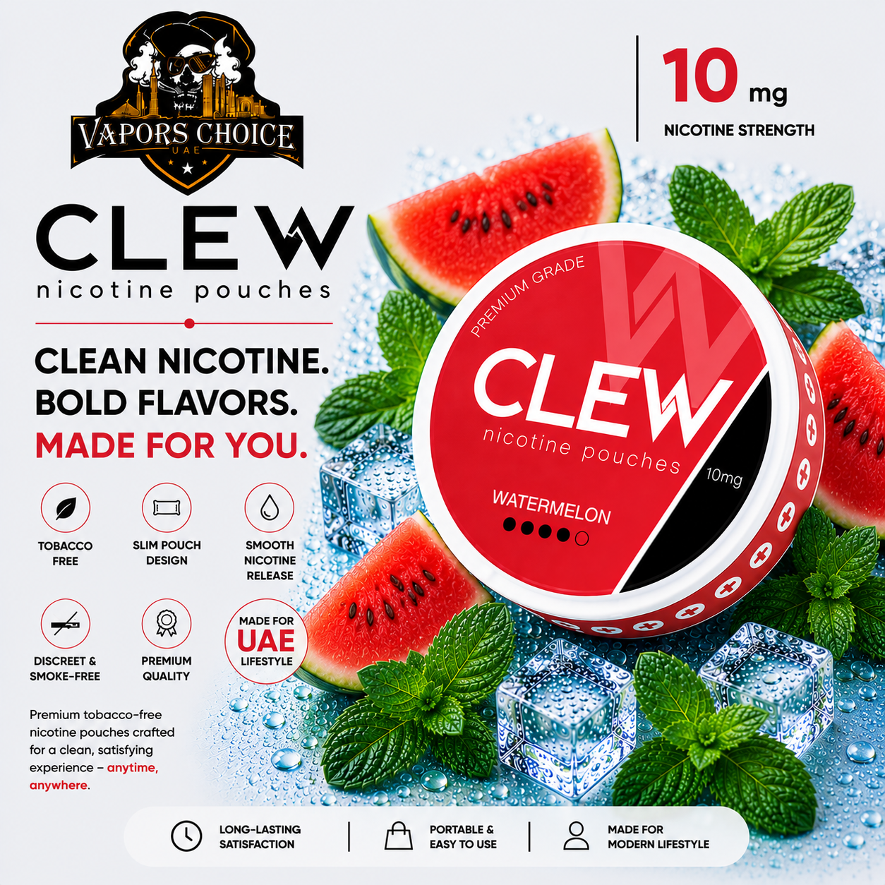 CLEW Nicotine Pouches Watermelon 10mg Fujairah, UAE