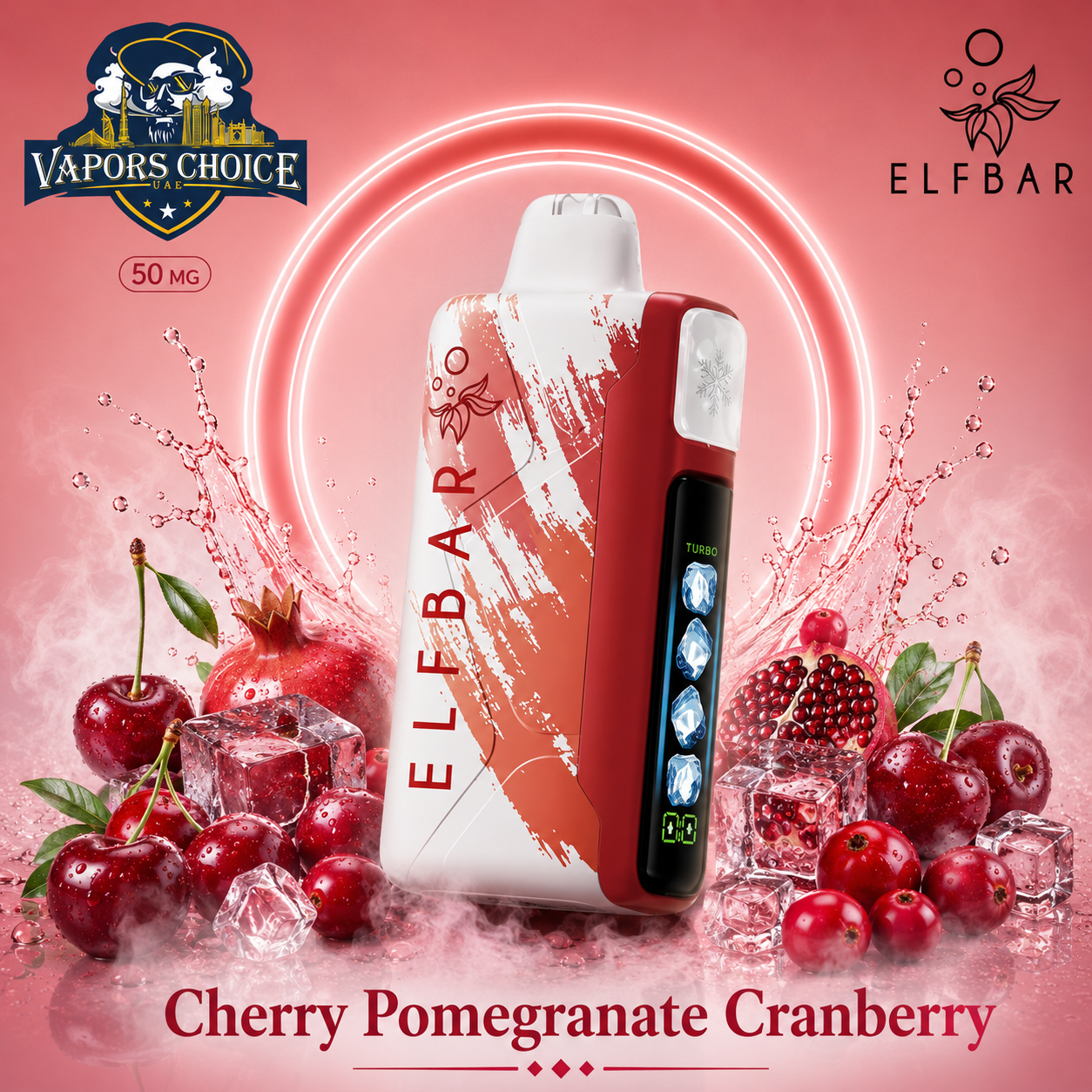ELF BAR Ice King 30,000 Puffs – Disposable Vape & Cherry Pomegranate Cranberry & UAE & Umm Al Quwain