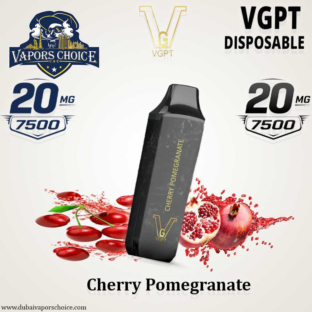 VGPT DISPOSABLE VAPE (0mg-20mg-50mg) 7500 PUFFS & Cherry Pomegranate 20mg & UAE & Fujairah