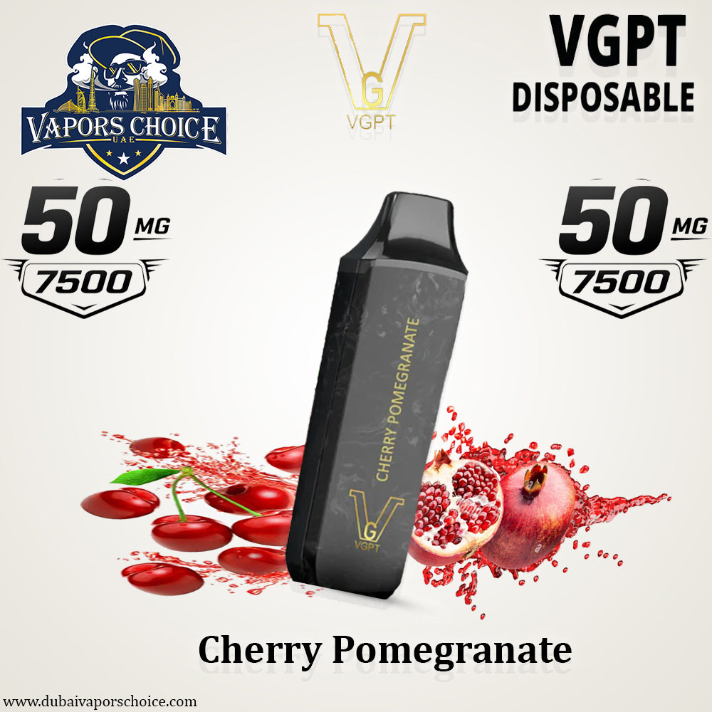 VGPT DISPOSABLE VAPE (0mg-20mg-50mg) 7500 PUFFS & Cherry Pomegranate 50mg & UAE & Fujairah