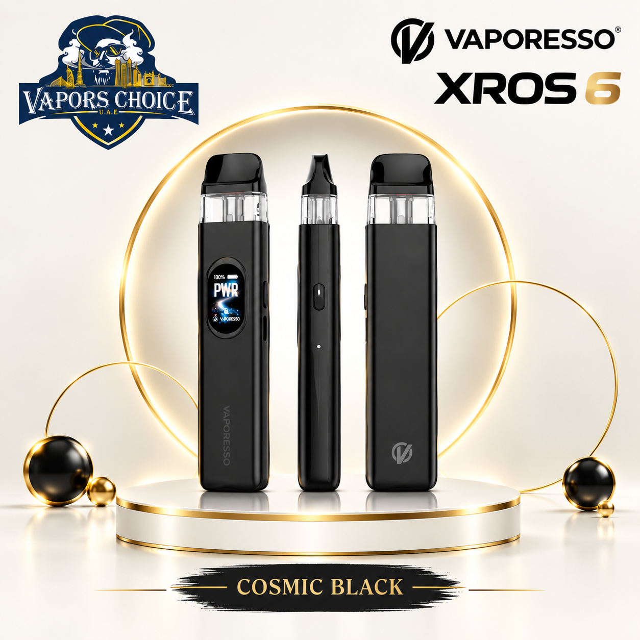VAPORESSO XROS 6 30W 1800mAh Pod System & Cosmic Black & UAE & Sharjah
