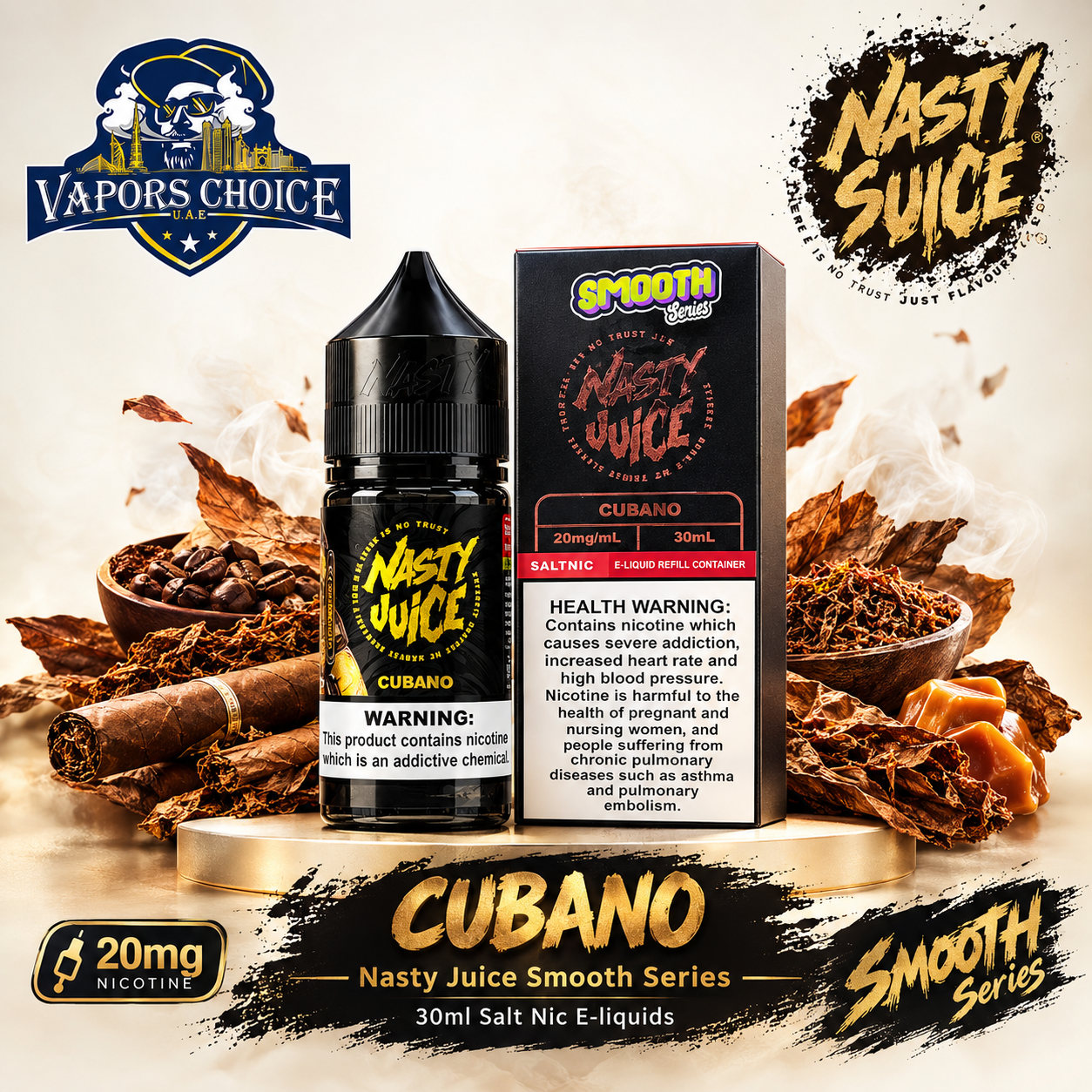 Nasty Juice Smooth Series  30ml Salt Nic E-liquids & Cbano & UAE & Dubai