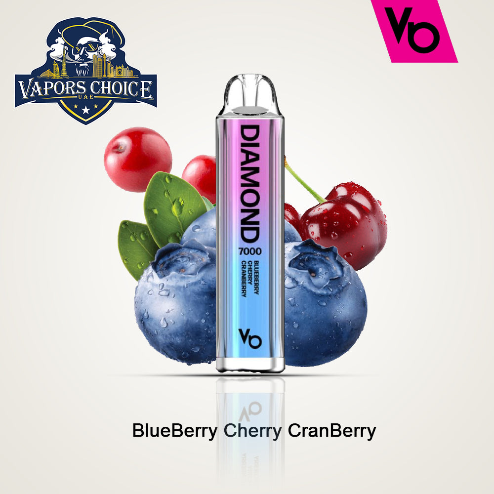 Diamond (20mg) 7000 PUFFS - DISPPOSABLE VAPE by Vapes Bars Blueberry Cherry Cranberry UAE Ajman