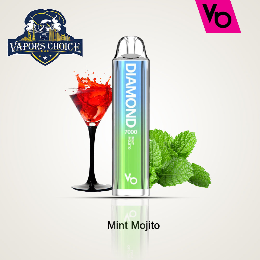 Diamond (20mg) 7000 PUFFS - DISPPOSABLE VAPE by Vapes Bars Mint Mojito UAE Dubai & Ajman