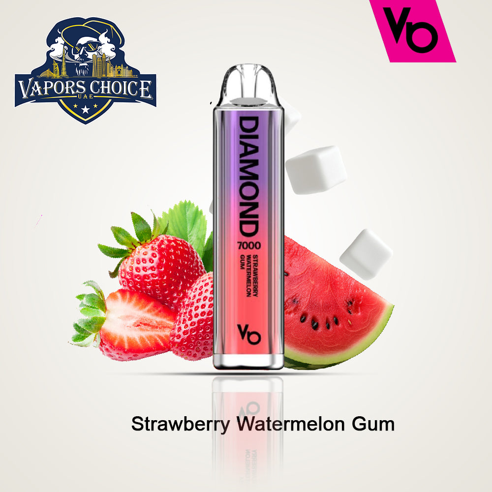 Diamond (20mg) 7000 PUFFS - DISPPOSABLE VAPE by Vapes Bars  Strawberry Watermelon Gum UAE Ajman & Al Ain