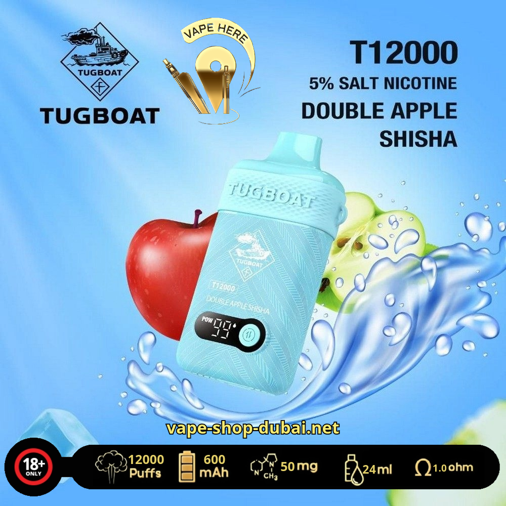 Tugboat T12000 Disposable Vape double apple shisha UAE Dubai Abu Dhabi