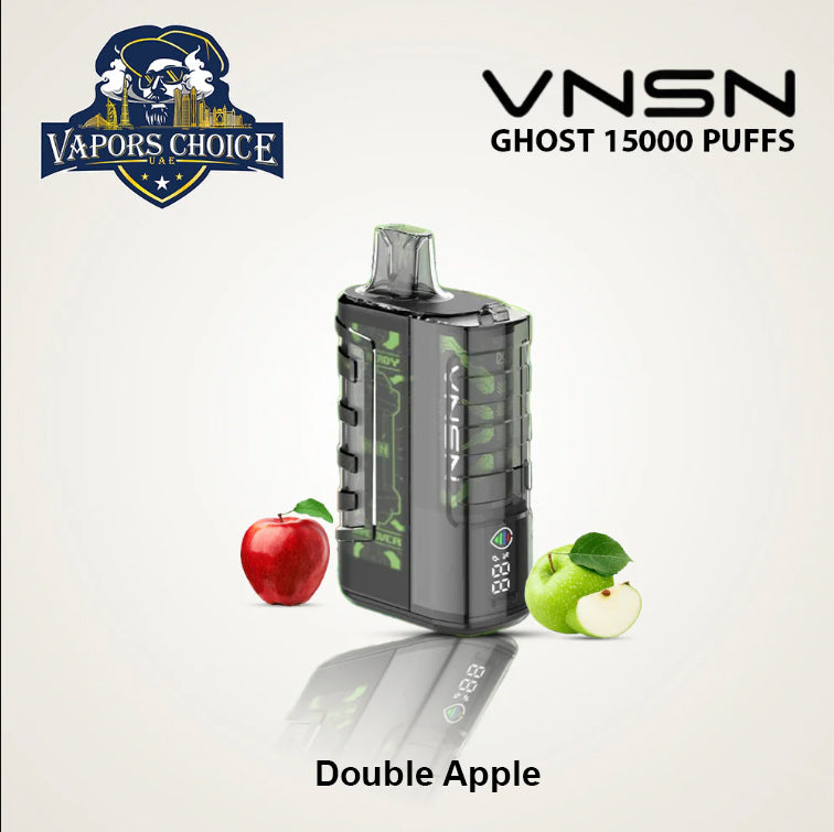 VNSN Ghost (50mg) 15000 PUFFS DISPOSABLE VAPE: Double Apple & Dubai