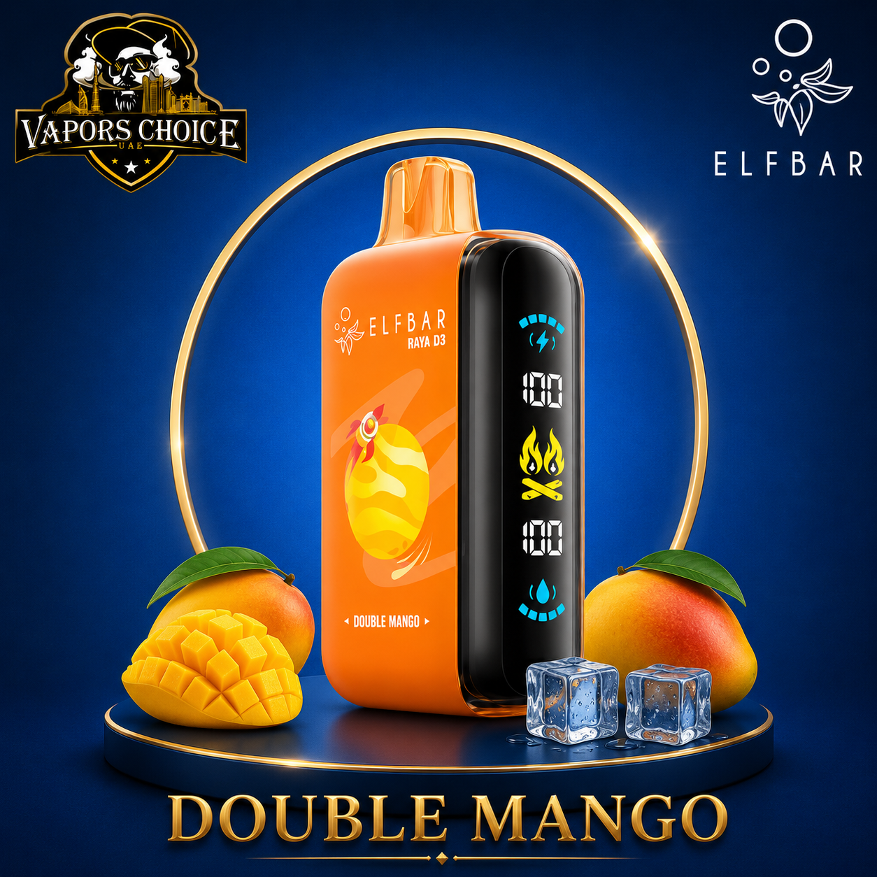 ELFBAR RAYA D3  25000 puffs -25K- Puffs 50mg Disposable Vape & Double Mngo & UAE & Fujairah