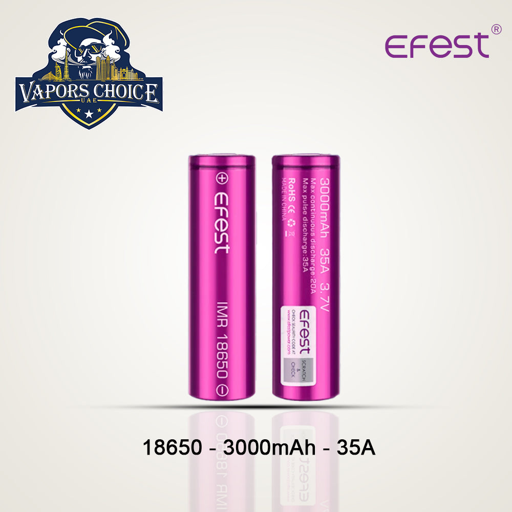 EFEST 18650 3000mAh 35A IMR BATTERY Efest 18650 UAE Abu Dhabi