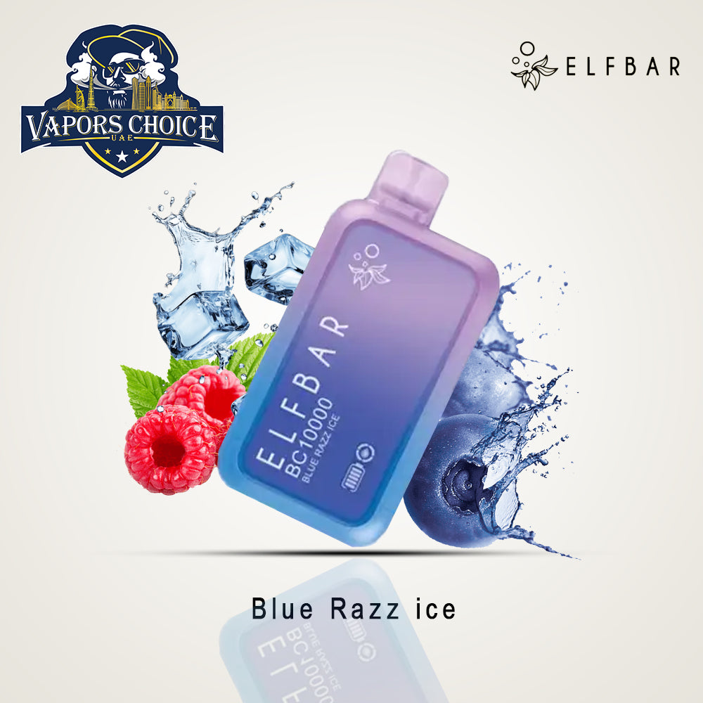 ELFBAR BC10000 (20mg & 50mg) 10000 PUFFS - DISPOSABLE VAPE Blue Razz Ice UAE Dubai
