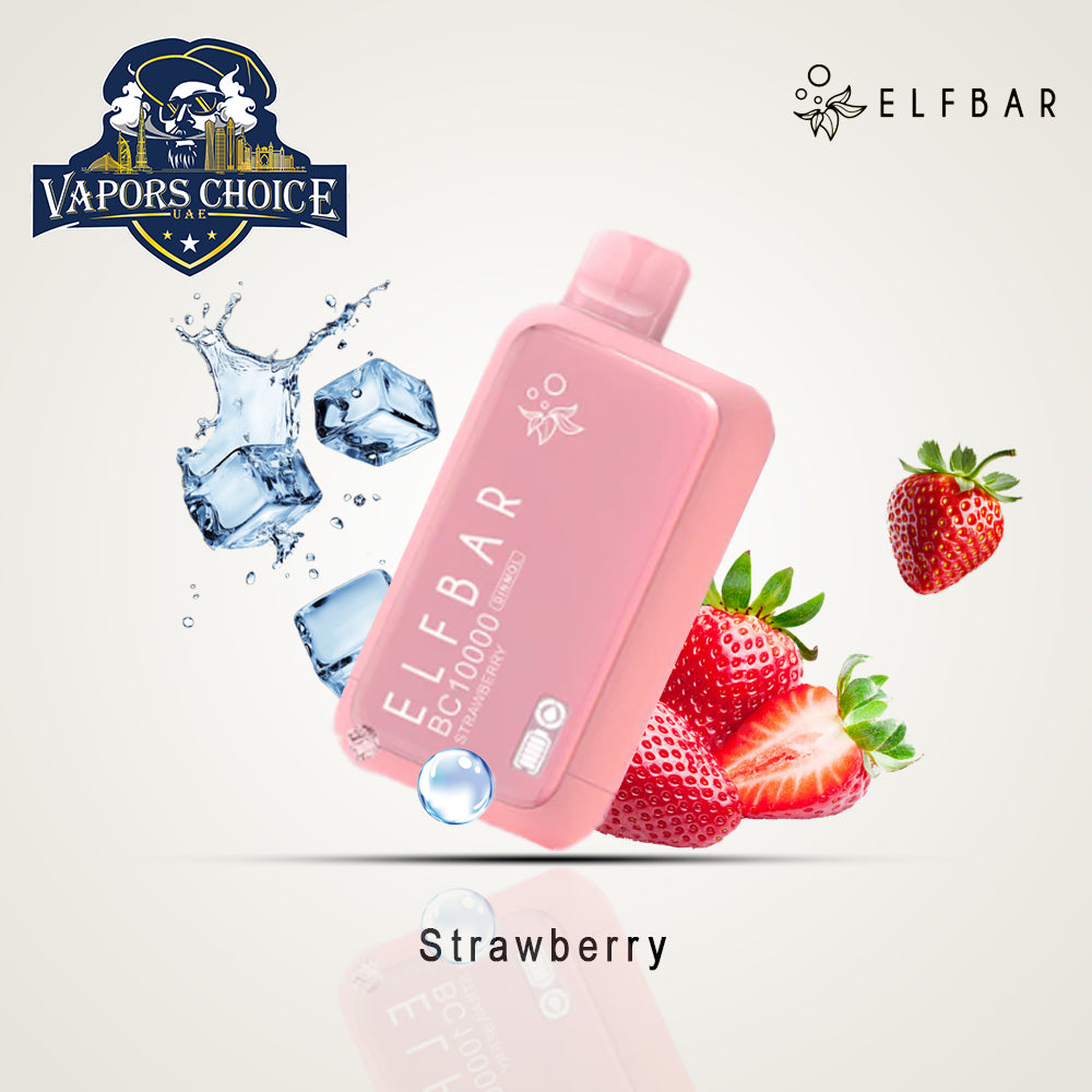 ELFBAR BC10000 (20mg & 50mg) 10000 PUFFS - DISPOSABLE VAPE Strawberry UAE Al Ain & Ajman
