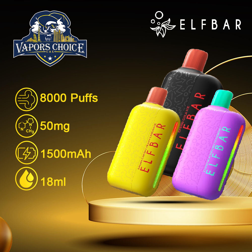 ELFBAR EP8000 (50mg) 8000 PUFFS - DISPOSABLE VAPE (Non-Rechargeable) 2st UAE Dubai