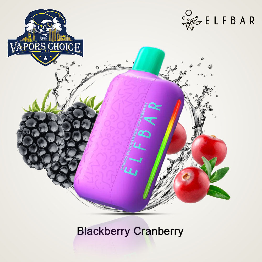 ELFBAR EP8000 (50mg) 8000 PUFFS - DISPOSABLE VAPE (Non-Rechargeable) Blackberry Cranberry UAE Dubai