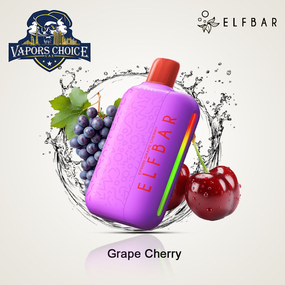 ELFBAR EP8000 (50mg) 8000 PUFFS - DISPOSABLE VAPE (Non-Rechargeable) Grape Cherry UAE Abu Dhabi & Dubai