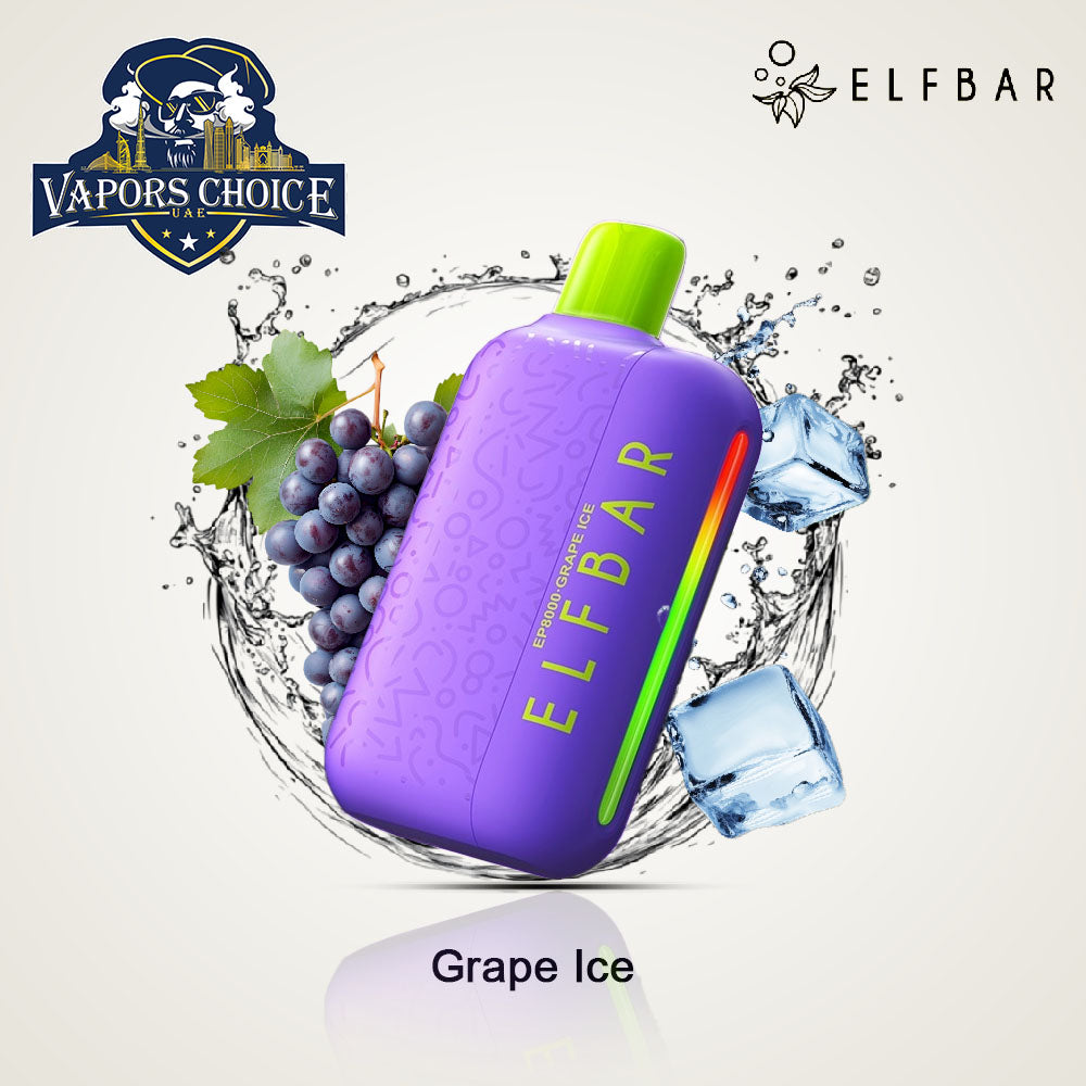 ELFBAR EP8000 (50mg) 8000 PUFFS - DISPOSABLE VAPE (Non-Rechargeable) Grape Ice UAE Abu Dhabi & Ajman