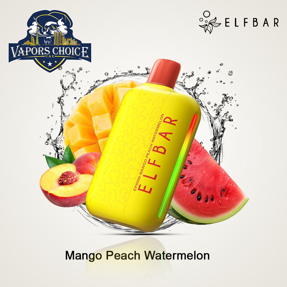 ELFBAR EP8000 (50mg) 8000 PUFFS - DISPOSABLE VAPE (Non-Rechargeable) Mango Peach Watermelon UAE Abu Dhabi & Al Sharjah