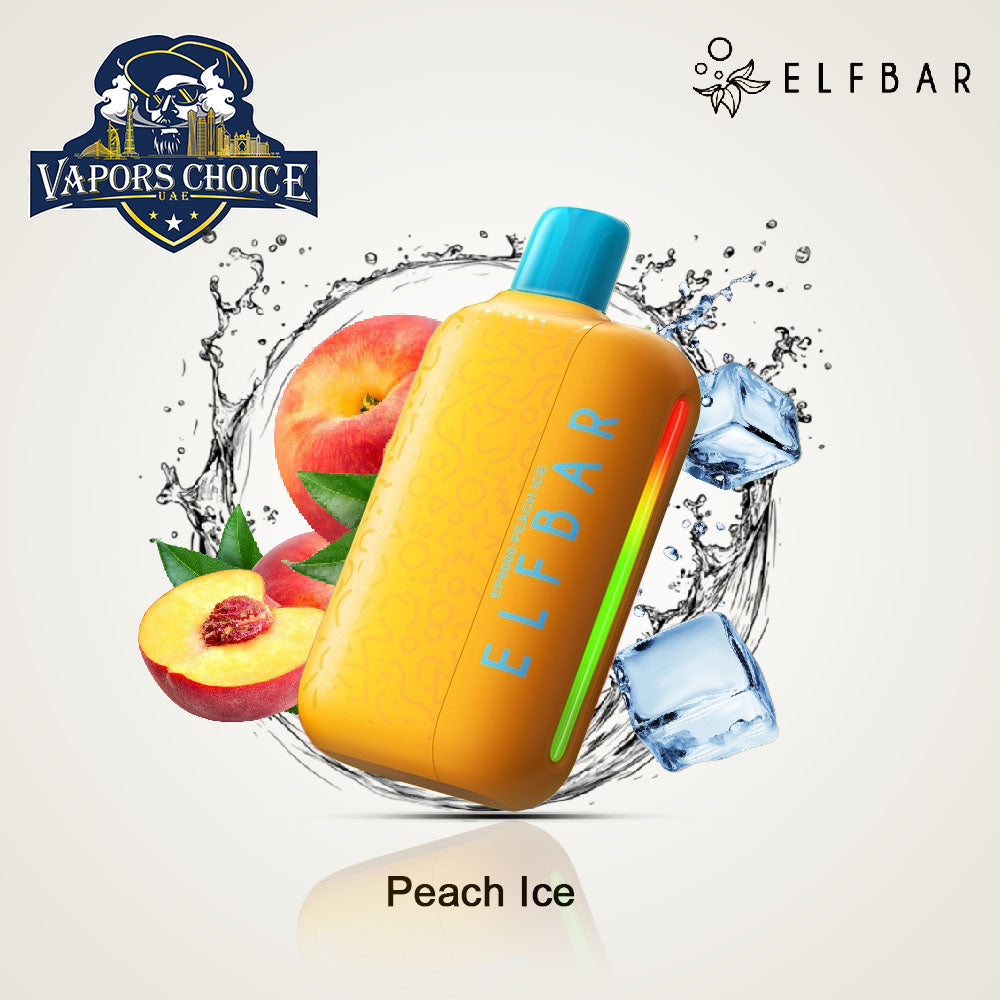 ELFBAR EP8000 (50mg) 8000 PUFFS - DISPOSABLE VAPE (Non-Rechargeable) Peach Ice UAE Abu Dhabi & Ras Al-Khaimah 